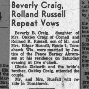 Marriage of Craig / Russell